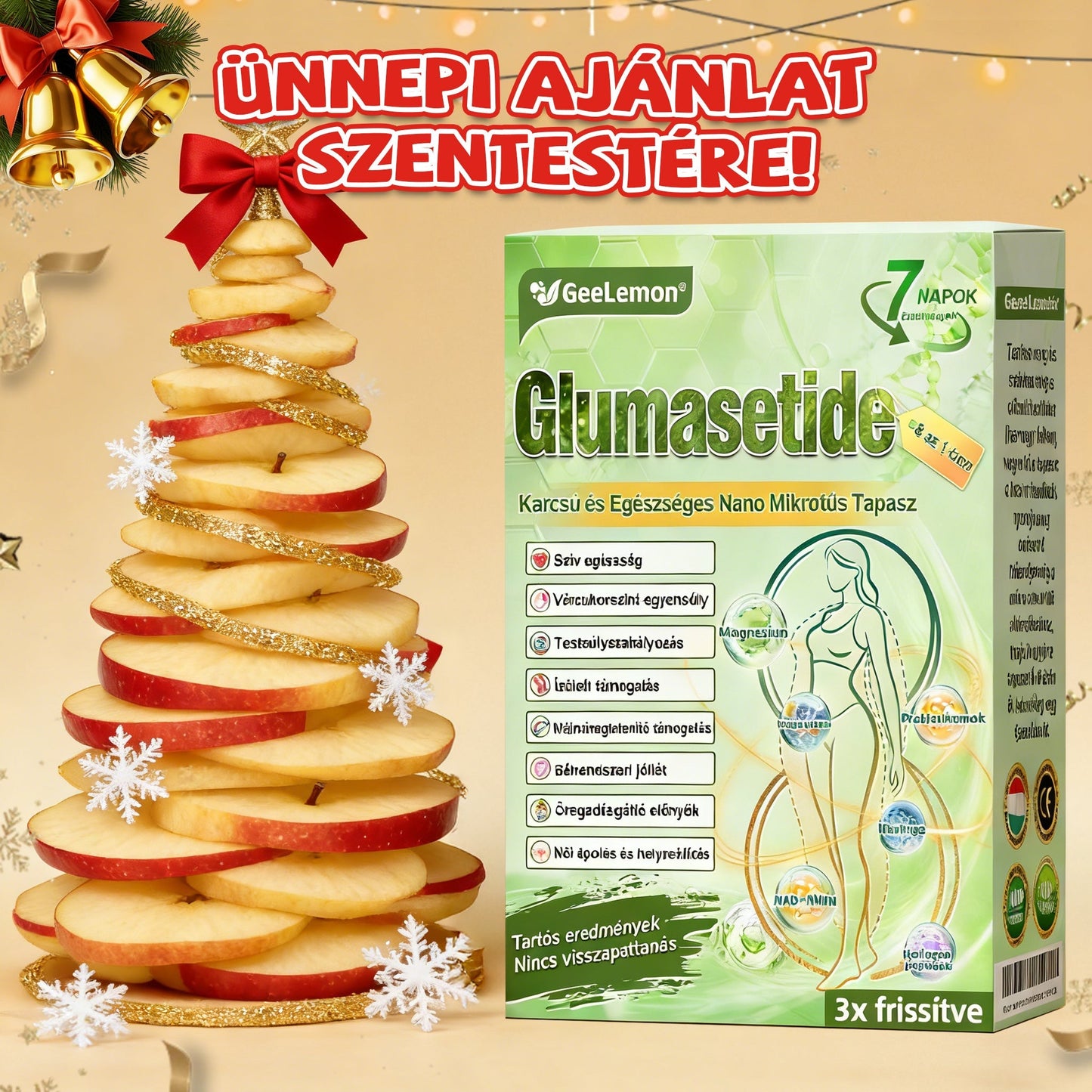 Ajánlott a Semmelweis Kórház által · 👩‍⚕️BENU hivatalos üzlet| 🎄✅ 𝐆𝐞𝑒𝐿𝑒𝐦𝐨𝐧® Glumasetide 8 az 1-ben Karcsú és Egészséges Nano Mikrotűs Tapasz 🇭🇺